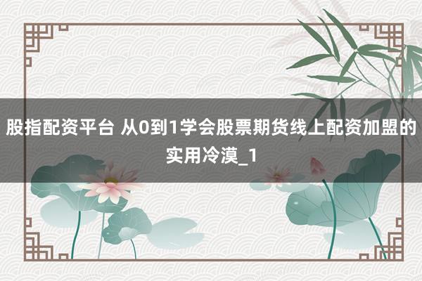 股指配资平台 从0到1学会股票期货线上配资加盟的实用冷漠_1