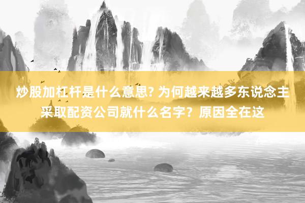炒股加杠杆是什么意思? 为何越来越多东说念主采取配资公司就什么名字？原因全在这
